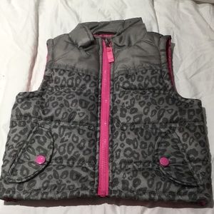 Pink platinum 2t grey pink animal print vest nwot